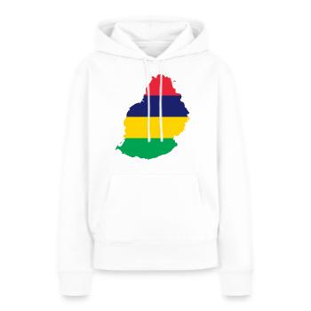 Maurice - Sweat à capuche Premium bio Femme - blanc - Devant - Julia (174cm)