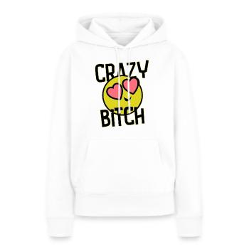 Crazy drôle sexy sourire selfie - Sweat à capuche Premium bio Femme - blanc - Devant - Julia (174cm)