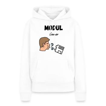 Blow the Modul - Frauen Premium Bio Hoodie - Weiß - Vorne - Julia (174cm)