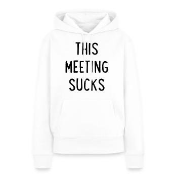 Réunion - Sweat à capuche Premium bio Femme - blanc - Devant - Julia (174cm)