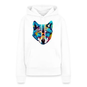Bil le loup à lunettes - Sweat à capuche Premium bio Femme - blanc - Devant - Julia (174cm)
