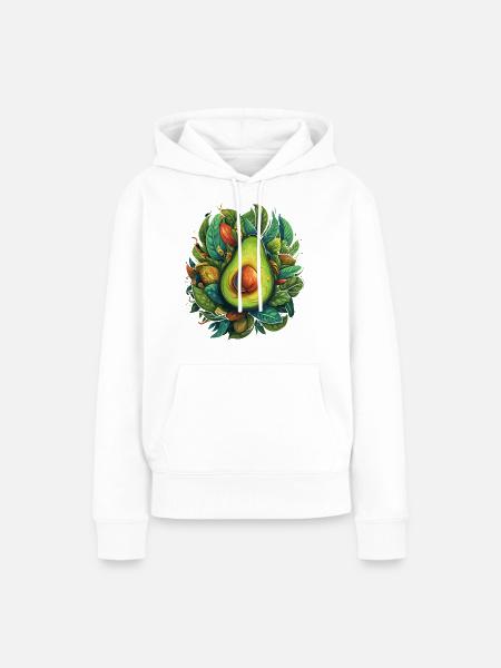 Avocado - Frauen Premium Bio Hoodie - Weiß
