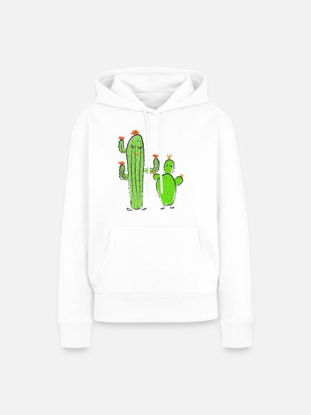 zwei Kakteen - Frauen Premium Bio Hoodie - Weiß