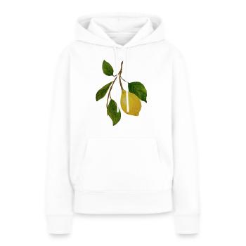 Branche de citron - Sweat à capuche Premium bio Femme - blanc - Devant - Julia (174cm)