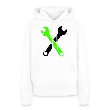 Clé à outils 1 - Sweat à capuche Premium bio Femme - blanc - Devant - Julia (174cm)