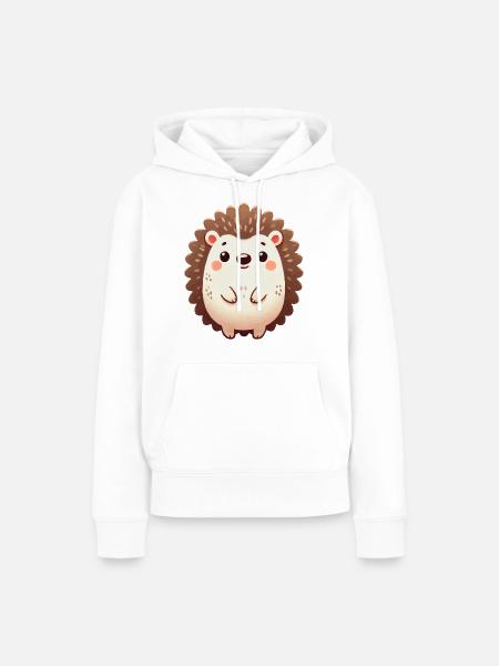 Igel - Frauen Premium Bio Hoodie - Weiß