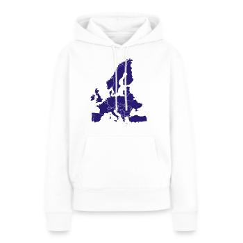 Europe - Sweat à capuche Premium bio Femme - blanc - Devant - Julia (174cm)