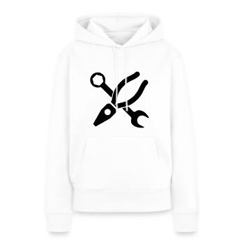 Icône de pince - Sweat à capuche Premium bio Femme - blanc - Devant - Julia (174cm)