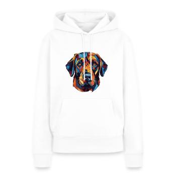 Tête de chien Labrador - Sweat à capuche Premium bio Femme - blanc - Devant - Julia (174cm)