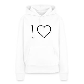 I Love - Frauen Premium Bio Hoodie - Weiß - Vorne - Julia (174cm)