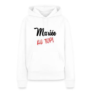 FUTURE MARIEE - Sweat à capuche Premium bio Femme - blanc - Devant - Julia (174cm)