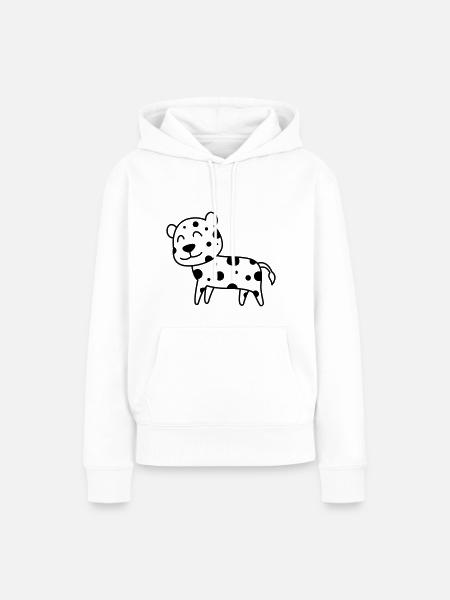 Leopard Comic Tier - Frauen Premium Bio Hoodie - Weiß