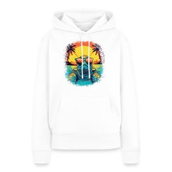 Idée cadeau géniale idée de cadeau idée de présentation - Sweat à capuche Premium bio Femme - blanc - Devant - Julia (174cm)