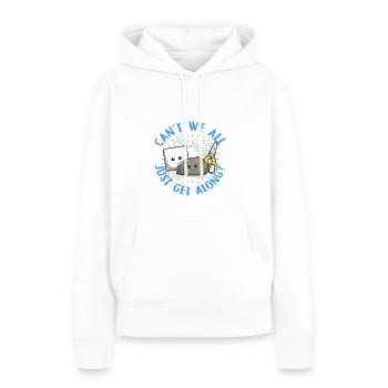 Ne pouvons-nous pas tous nous entendre Rock Paper Scissors - Sweat à capuche Premium bio Femme - blanc - Devant - Julia (174cm)