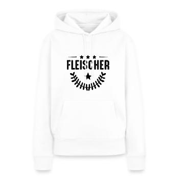 Métier de boucher - Sweat à capuche Premium bio Femme - blanc - Devant - Julia (174cm)