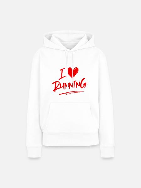 Ich liebe Rennen - Frauen Premium Bio Hoodie - Weiß