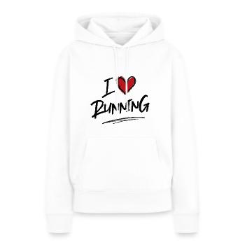 Ich liebe Rennen - Frauen Premium Bio Hoodie - Weiß - Vorne - Julia (174cm)