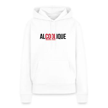 AlCOOLique - Sweat à capuche Premium bio Femme - blanc - Devant - Julia (174cm)