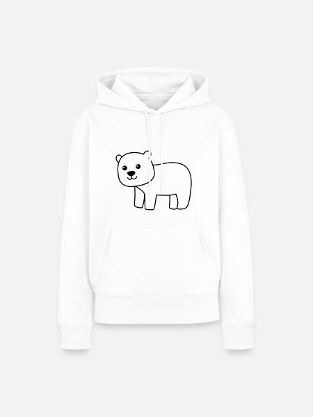 Eisbär Comic Tier - Frauen Premium Bio Hoodie - Weiß