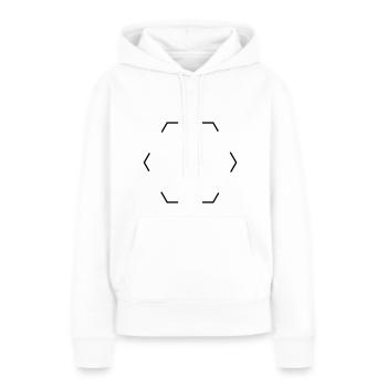 Hexagone pointillé - Sweat à capuche Premium bio Femme - blanc - Devant - Julia (174cm)