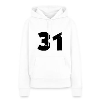 31 Zahl - Frauen Premium Bio Hoodie - Weiß - Vorne - Julia (174cm)