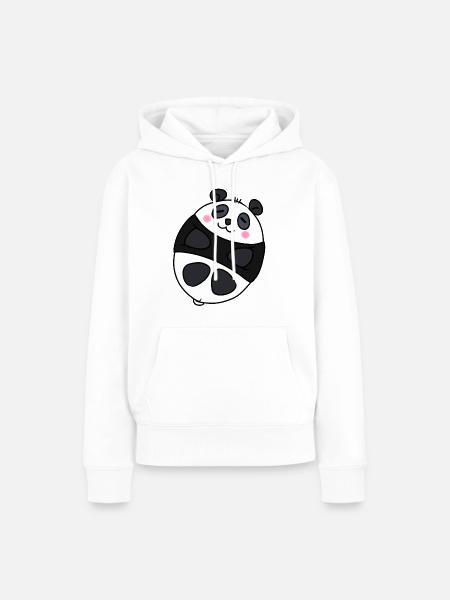 Süßer Panda - Frauen Premium Bio Hoodie - Weiß