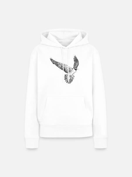 Fliegender Wanderfalke Vogel - Frauen Premium Bio Hoodie - Weiß