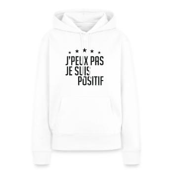 j'peux pas j'ai pas envie - Sweat à capuche Premium bio Femme - blanc - Devant - Julia (174cm)