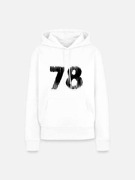 78 Zahl Trikot - Frauen Premium Bio Hoodie - Weiß