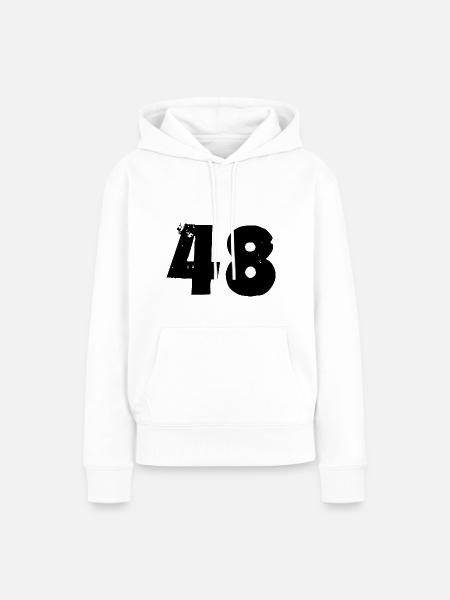 48 Zahl - Frauen Premium Bio Hoodie - Weiß