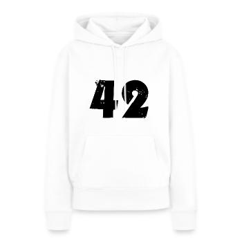 42 Zahl - Frauen Premium Bio Hoodie - Weiß - Vorne - Julia (174cm)
