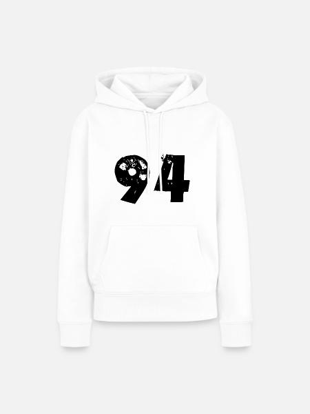 94 Zahl - Frauen Premium Bio Hoodie - Weiß