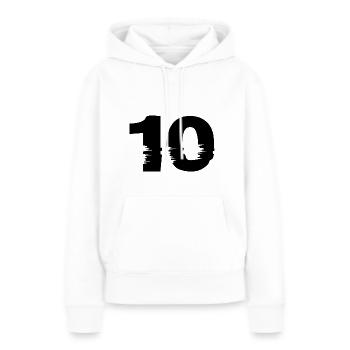 10 Zahl - Frauen Premium Bio Hoodie - Weiß - Vorne - Julia (174cm)
