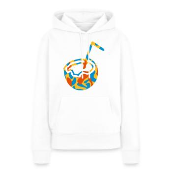 COCO / COCO - CAMO / CAMO - Sweat à capuche Premium bio Femme - blanc - Devant - Julia (174cm)
