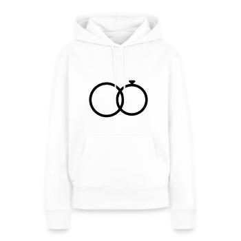 Bague de mariage Bague - Sweat à capuche Premium bio Femme - blanc - Devant - Julia (174cm)