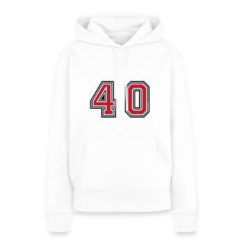 Symbole de 40 chiffres - Sweat à capuche Premium bio Femme - blanc - Devant - Julia (174cm)