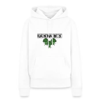 Cannabis - Brocoli, Chimie, Tableau périodique - Sweat à capuche Premium bio Femme - blanc - Devant - Julia (174cm)