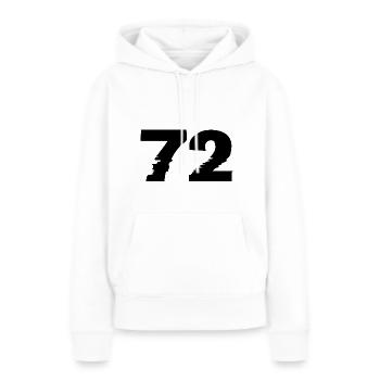 72 Zahl - Frauen Premium Bio Hoodie - Weiß - Vorne - Julia (174cm)