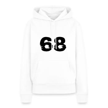 68 Zahl - Frauen Premium Bio Hoodie - Weiß - Vorne - Julia (174cm)