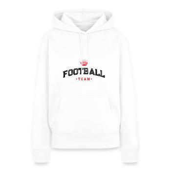 Équipe de football - Sweat à capuche Premium bio Femme - blanc - Devant - Julia (174cm)