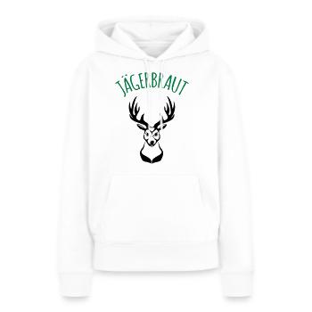 Jägerbraut Jagd jagen jäger Wald Hirsch 2c - Frauen Premium Bio Hoodie - Weiß - Vorne - Julia (174cm)