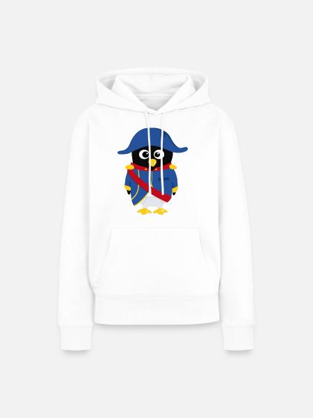 Penguin Napoleon - Frauen Premium Bio Hoodie - Weiß