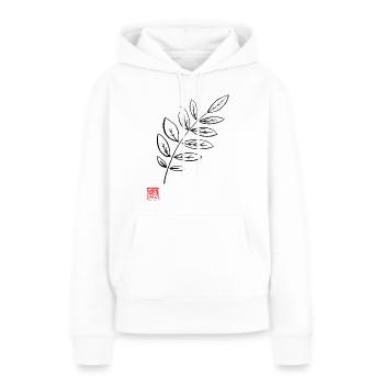 laurier - Sweat à capuche Premium bio Femme - blanc - Devant - Julia (174cm)