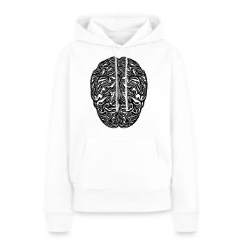 Cerveau - Vector anatomique - Sweat à capuche Premium bio Femme - blanc - Devant - Julia (174cm)