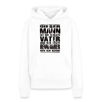 Rennfahrer - Frauen Premium Bio Hoodie - Weiß - Vorne - Julia (174cm)