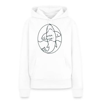 Koi nageant dans un ovale - Sweat à capuche Premium bio Femme - blanc - Devant - Julia (174cm)