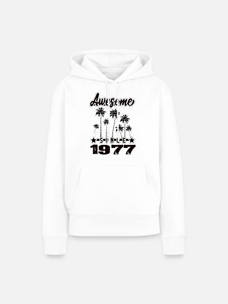 Awesome Since 1977 - Frauen Premium Bio Hoodie - Weiß