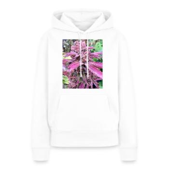 PINK BUD - Frauen Premium Bio Hoodie - Weiß - Vorne - Julia (174cm)