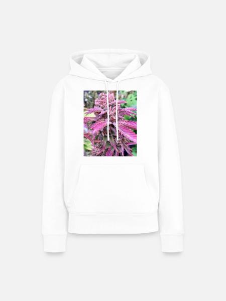 PINK BUD - Frauen Premium Bio Hoodie - Weiß