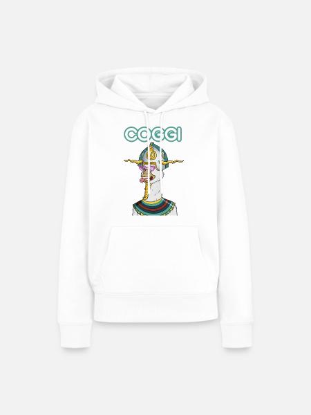 COGGI PHARAON - Frauen Premium Bio Hoodie - Weiß